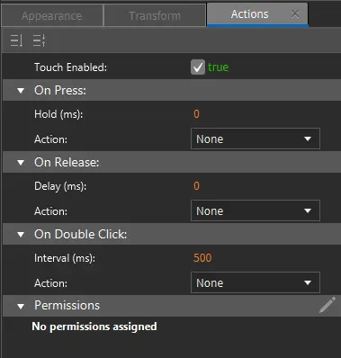 Actions Tab
