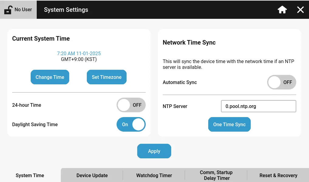 CIMON Canvas v5.1.1 release Note NTP Server