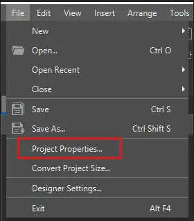 Project Properties