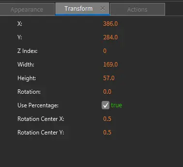 Transform Tab