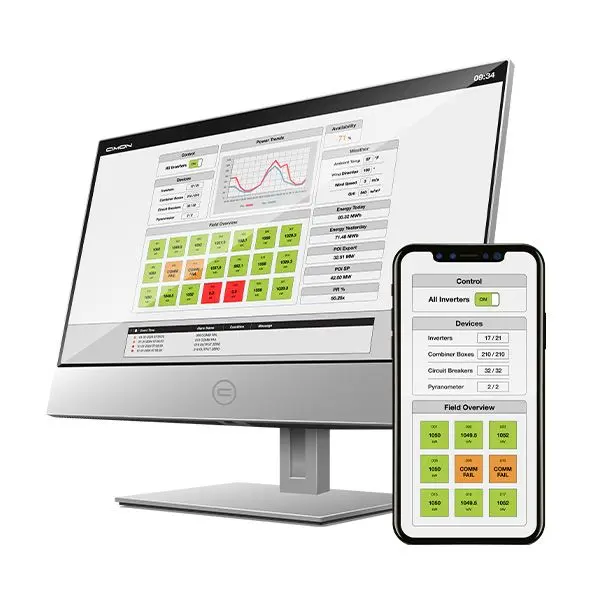 CIMON SCADA on monitor and phone