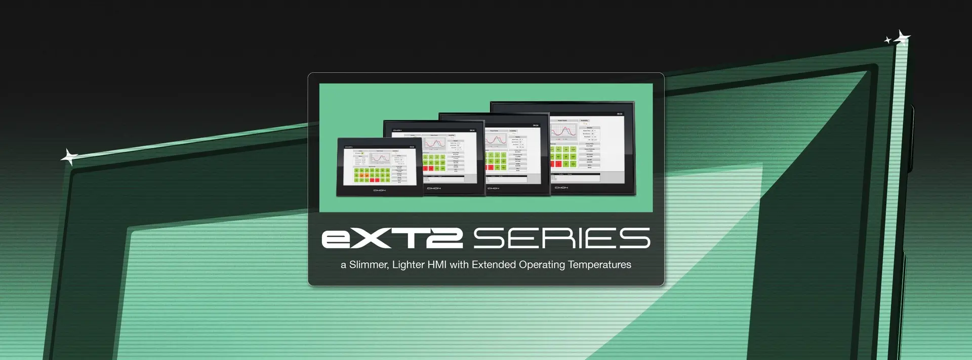 The four different sizes of CIMON HMIs for their eXT2 series